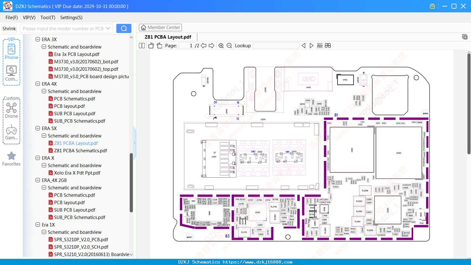 XOLO Z81 PCBA Layout